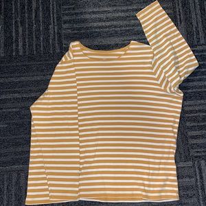 Long Sleeve Bold Stripe Plus Size Crew Neck